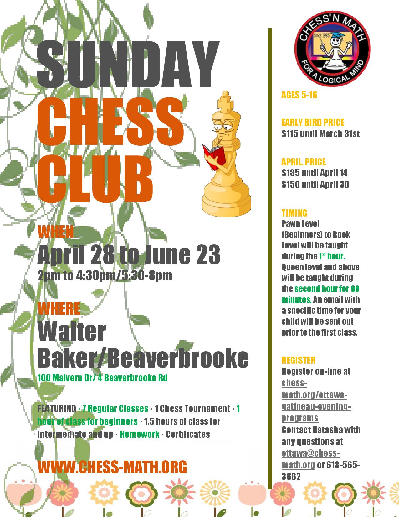Sunday Spring Chess Club 2019